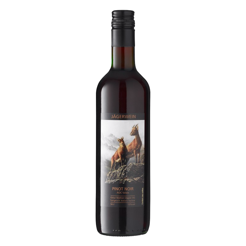 Pinot Noir Jägerwein, Mathier Salquenen, Etikette Bouquetins, VS AOC